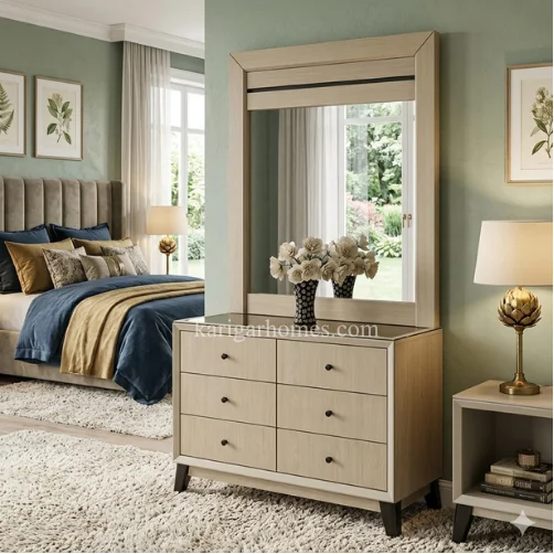 Bedroom Set 1 – Panel Oak Design with Dresser