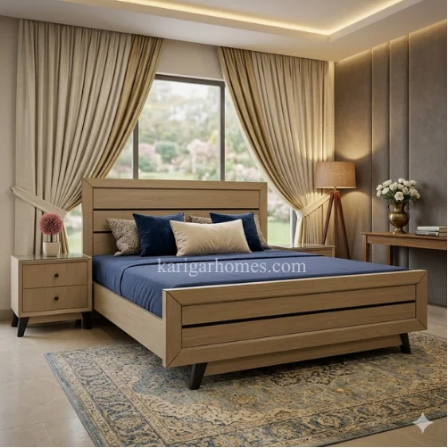 Bedroom Set 1 – Panel Oak Design with Dresser