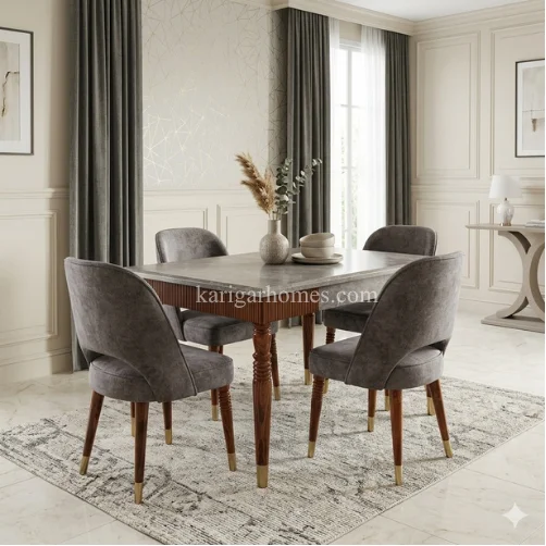 FZ2 Sheesham Wood Cushioned Dining Set 5 piece Dining Set