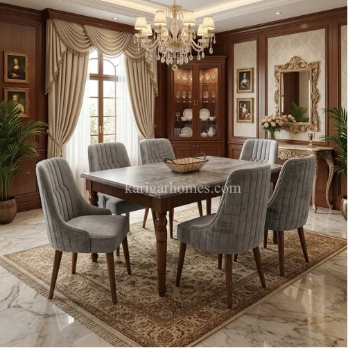 Wood Cushioned Dining Set