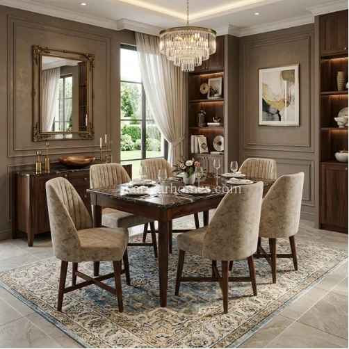 Wood Cushioned Dining Set
