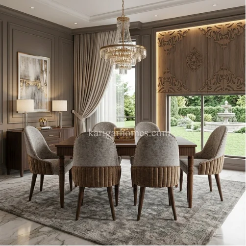 Wood Cushioned Dining Set