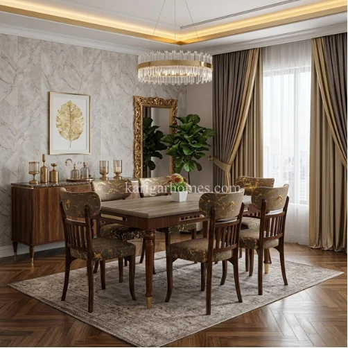 Wood Cushioned Dining Set